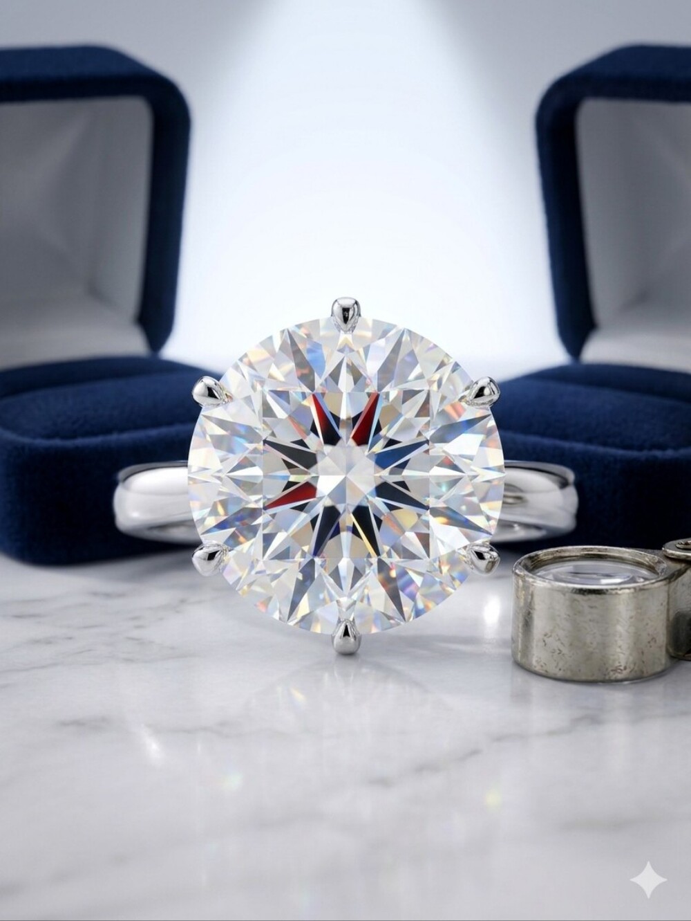 Moissanite 3.0CTW NWT 925 Silver Round Solitaire Ring, Size 7 And 9